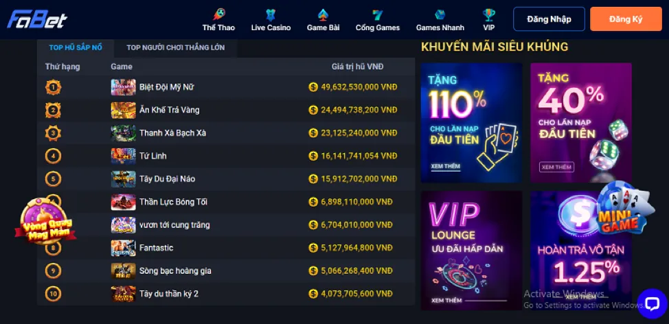 Đa dạng trò chơi Nổ Hũ và tính năng nền tảng 383sports Win